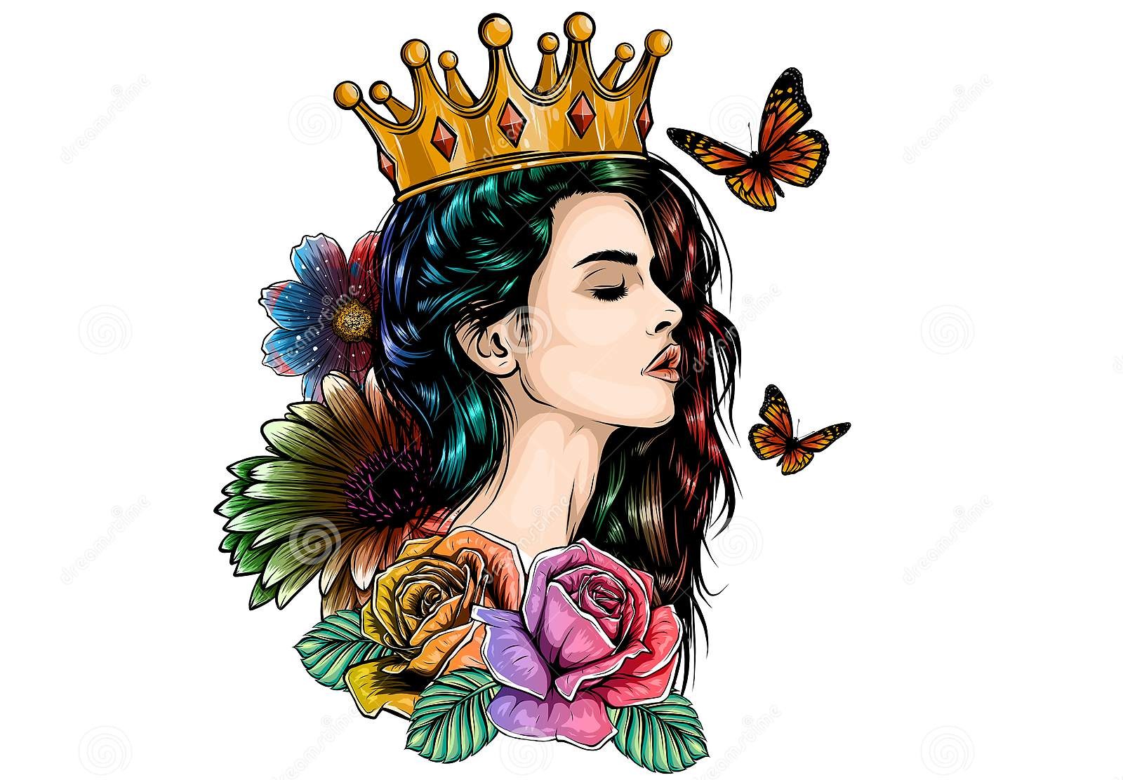 The Flower Crown for girl drawing